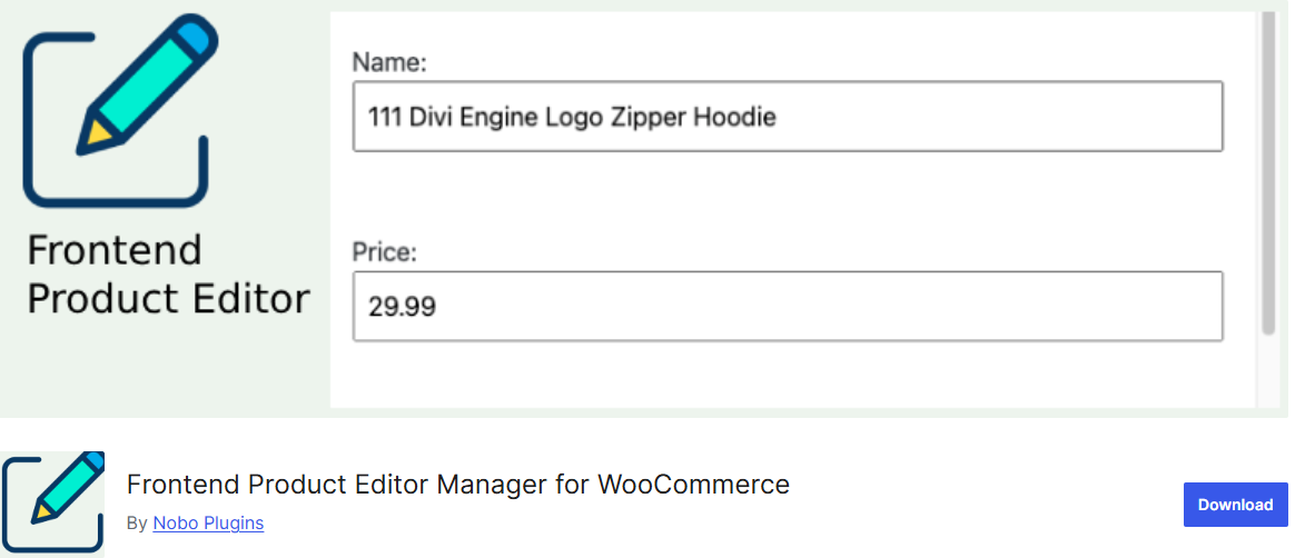 Frontend Product Editor Manager for WooCommerce
